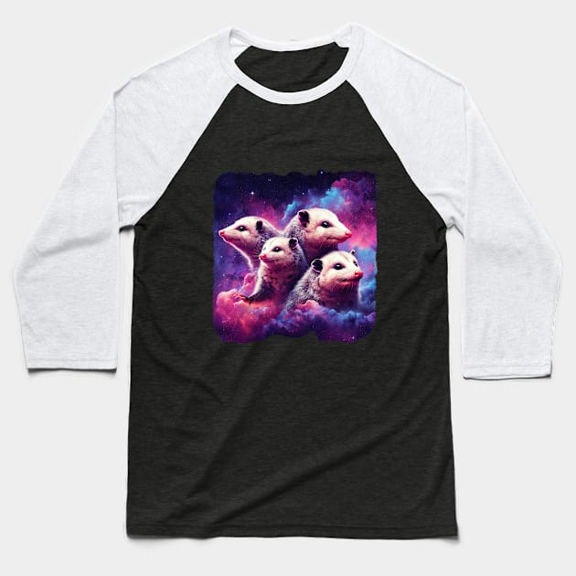 Space Possums Baseball T-Shirt by Kudostees